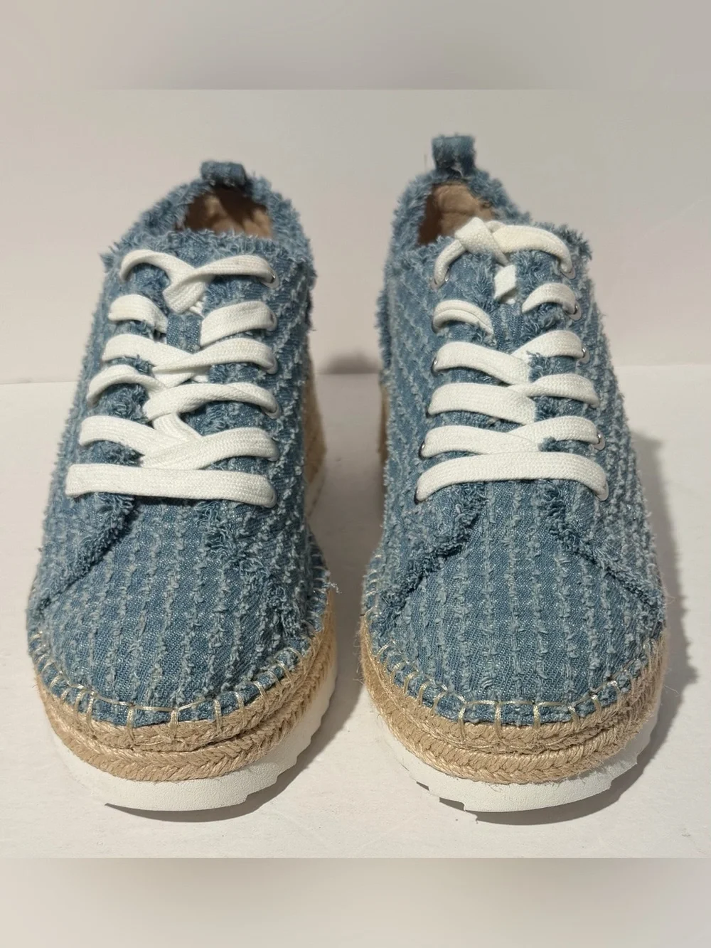 Antonio Melani TaylorTwo Lace Up Espadrille Denim Platform Sneakers Sz 8 NEW!